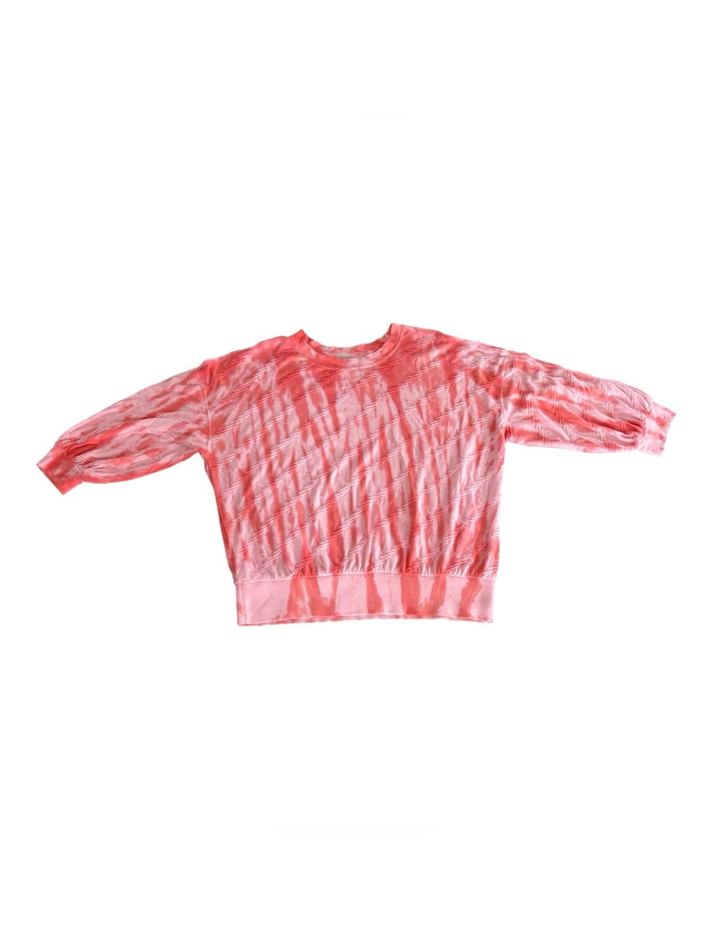 Anthropologie Saturday Sunday Women's Pink White Tie-Dye Crewneck Sweatshirt M